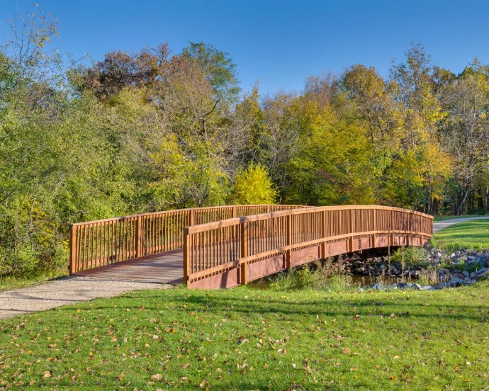 A custom trail bridge